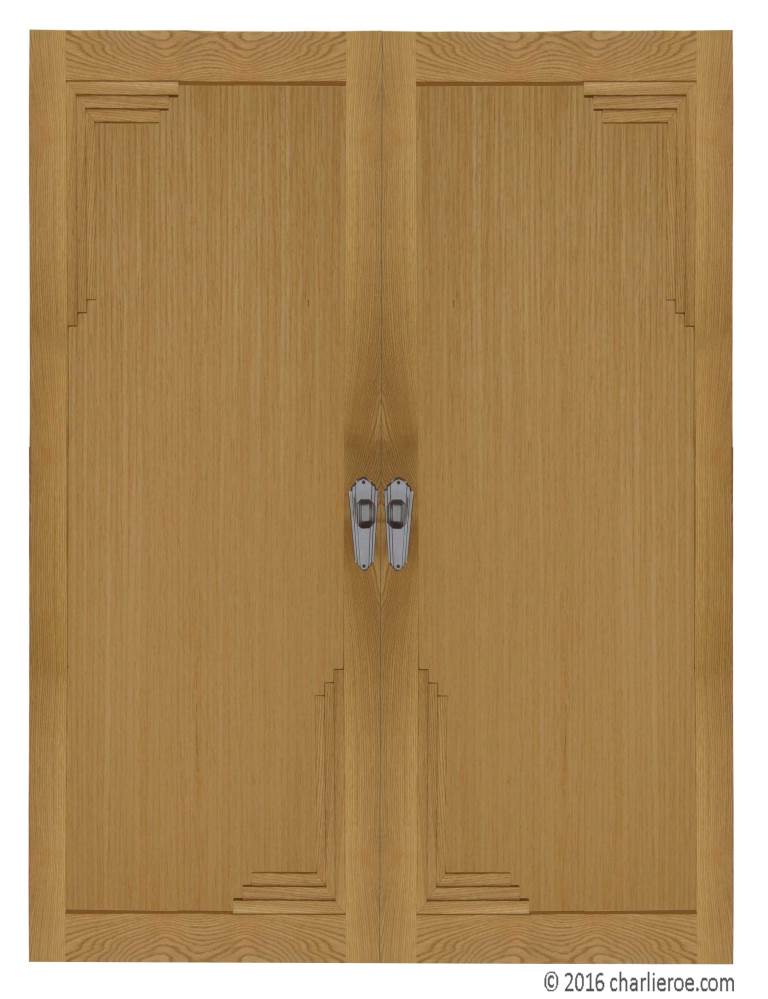 new Art Deco oak double door with stepped corner mouldings