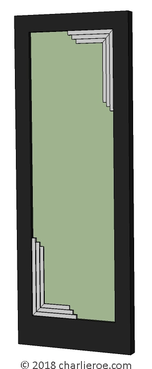 new Art Deco painted lacquered door with stepped corner mouldings