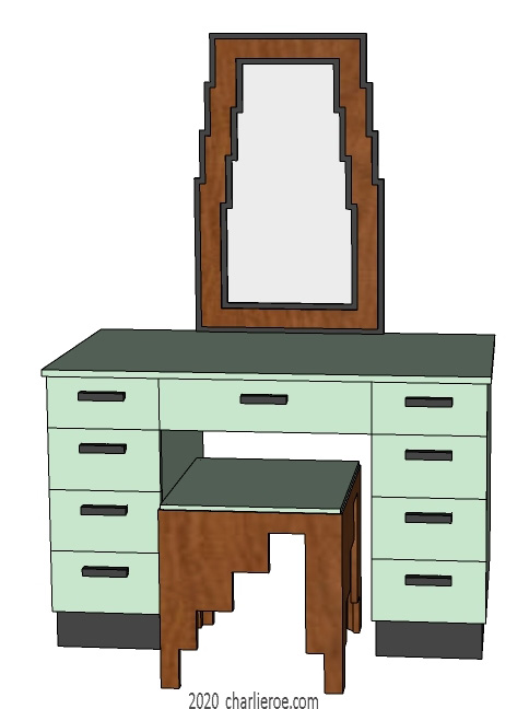 New Art Deco Skyscraper style lacquered painted home office desk