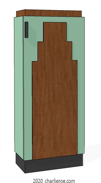New Art Deco Skyscraper style lacquered painted home office cupboard