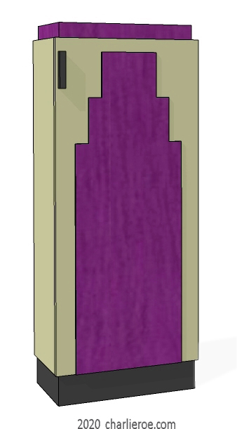 New Art Deco Skyscraper style lacquered painted home office cupboard