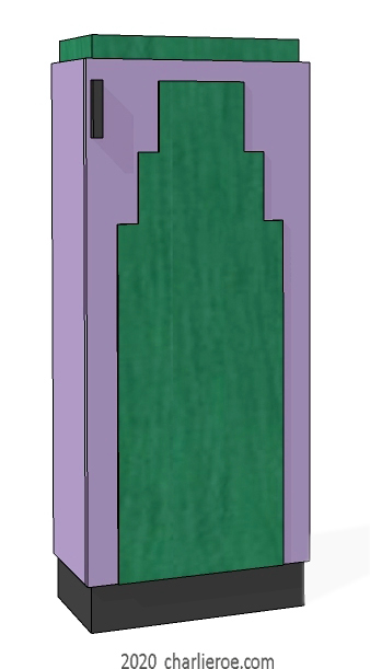 New Art Deco Skyscraper style lacquered painted home office cupboard