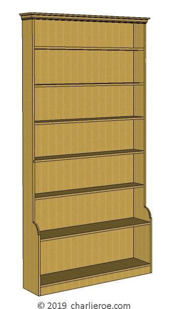 new C F A Voysey Arts & Crafts Movement  Oak double bay bookcase