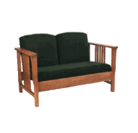 New Arts & Crafts Movement Frank Lloyd Wright Mission Prairie style oak sofa settee