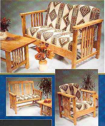 New Arts & Crafts Movement Frank Lloyd Wright Mission Prairie style oak sofa settee