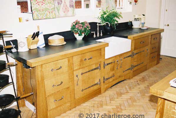 new Arts & Crafts Mission style oak & painted fitted kitchens & furniture