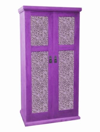 William Morris Arts & Crafts Movement & Gothic Revival 'Artisan' style blue painted 2 door bedroom wardrobe