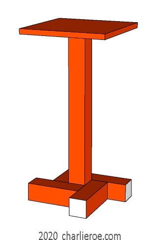 New Gerrit Rietveld Piet Mondrian De Stijl painted side lamp sofa table