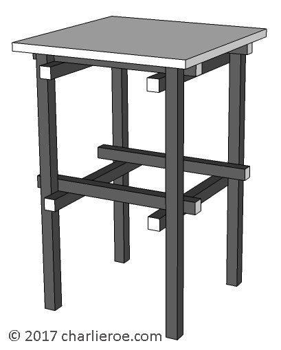 New Gerrit Rietveld Piet Mondrian style De Stijl side lamp sofa table