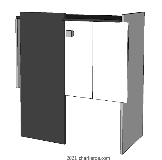 New Gerrit Rietveld De Stijl Movement style sideboard console table cabinet cupboard painted in typical De Stijl colours