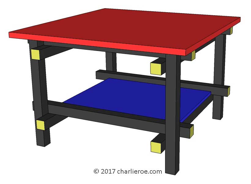 New Gerrit Rietveld Piet Mondrian De Stijl coffee tables
