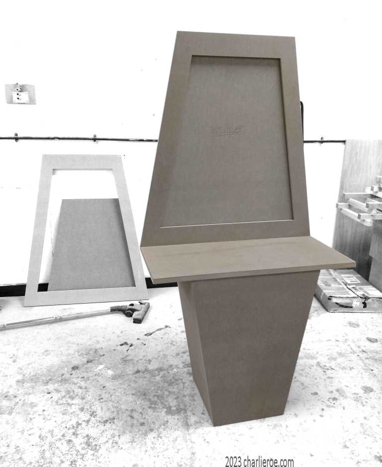 new ancient Egyptian Revival style Pylon shaped painted display console table & wall mirror being produced