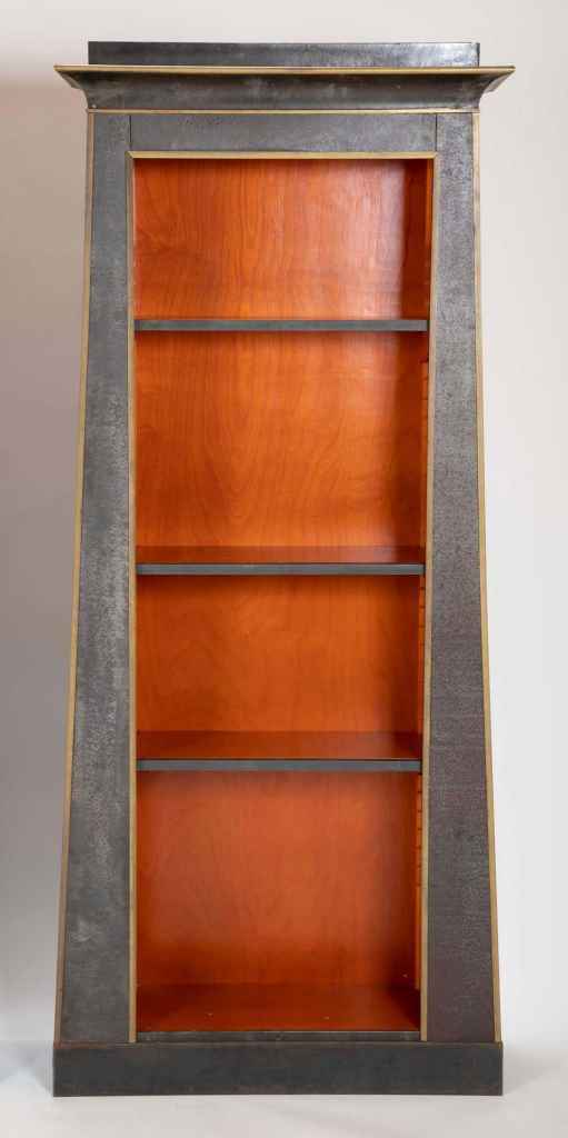 new ancient Egyptian Revival style Pylon shaped painted display cabinet bookcase