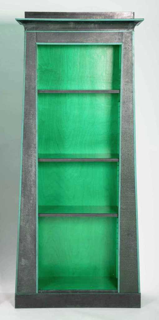 new ancient Egyptian Revival style Pylon shaped painted display cabinet bookcase