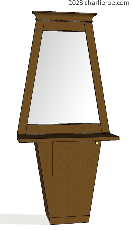 new ancient Egyptian Revival style Pylon shaped dark wood finish wall mirror frame with decorative Egyptian designs