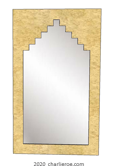 new ancient Egyptian Revival style painted gilded mirror frames with Pyramid top shape & decorative Egyptian designs