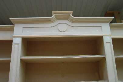 new Gothic Gotik Gothique style painted triple 3 bay bookcase with cornice detail 1