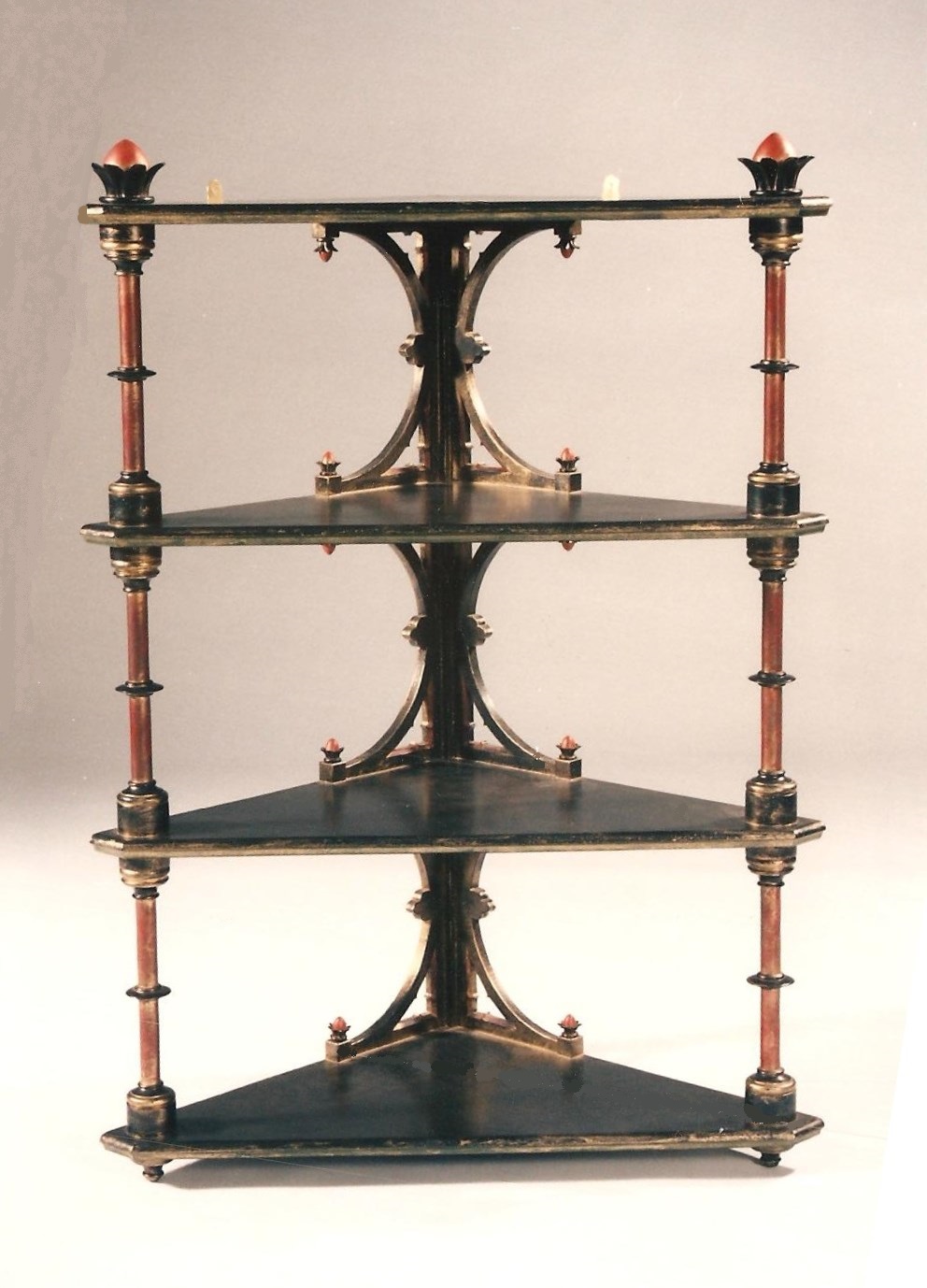 Gothic Revival style Gothique painted bookshelves