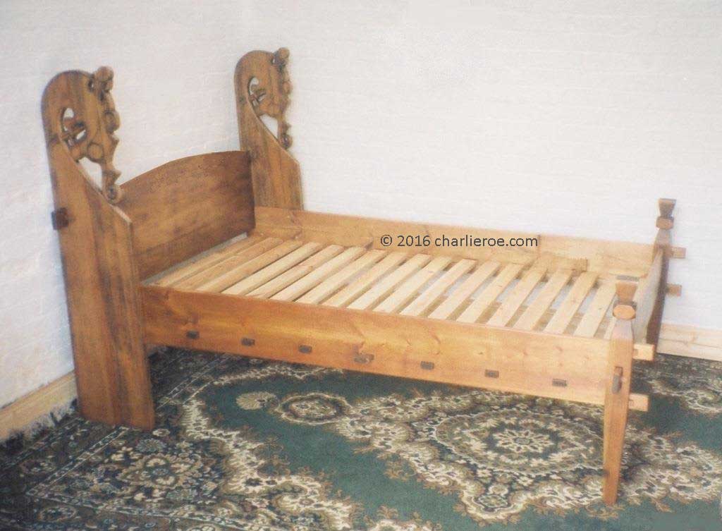 New carved wood Viking 'Dragon' Revival bed & furniture